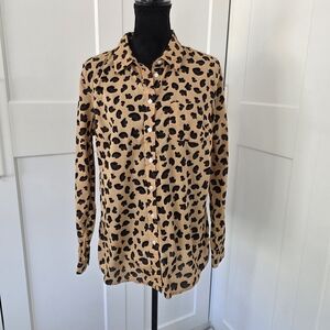 Kim Rogers Tan and Black Animal Print Men's Shirt